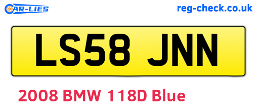 LS58JNN are the vehicle registration plates.