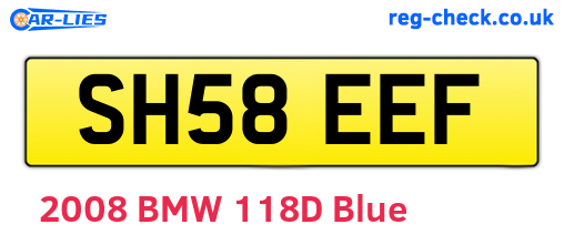 SH58EEF are the vehicle registration plates.