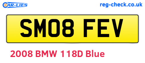 SM08FEV are the vehicle registration plates.