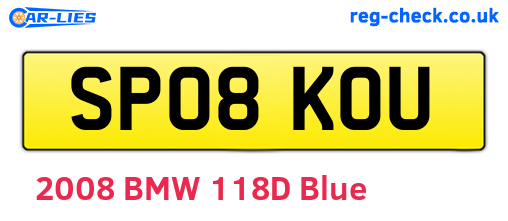 SP08KOU are the vehicle registration plates.
