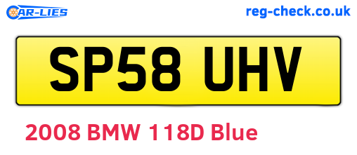SP58UHV are the vehicle registration plates.