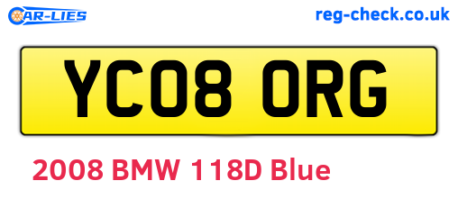 YC08ORG are the vehicle registration plates.