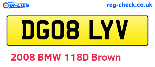 DG08LYV are the vehicle registration plates.