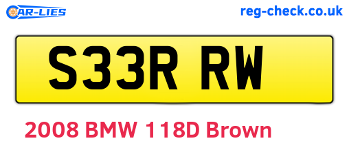 S33RRW are the vehicle registration plates.