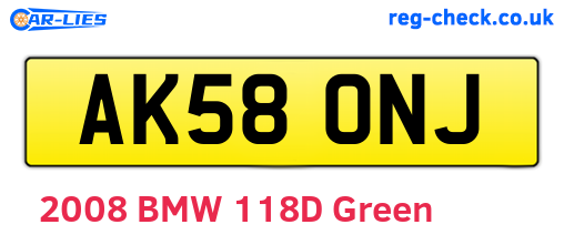 AK58ONJ are the vehicle registration plates.
