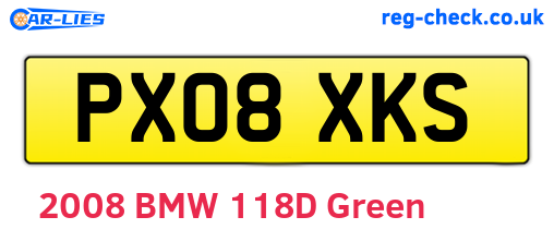 PX08XKS are the vehicle registration plates.