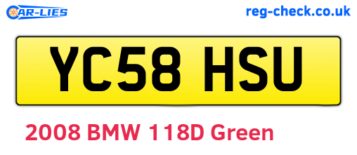 YC58HSU are the vehicle registration plates.