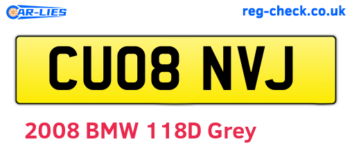 CU08NVJ are the vehicle registration plates.