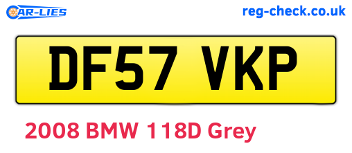 DF57VKP are the vehicle registration plates.