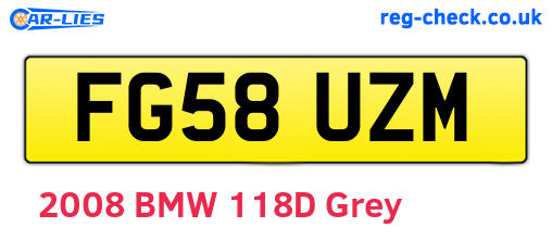 FG58UZM are the vehicle registration plates.