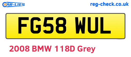 FG58WUL are the vehicle registration plates.