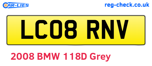 LC08RNV are the vehicle registration plates.