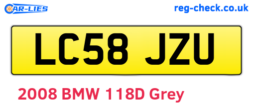 LC58JZU are the vehicle registration plates.