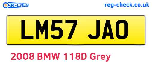 LM57JAO are the vehicle registration plates.