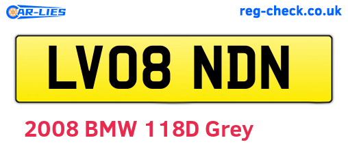 LV08NDN are the vehicle registration plates.