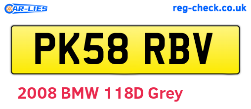 PK58RBV are the vehicle registration plates.