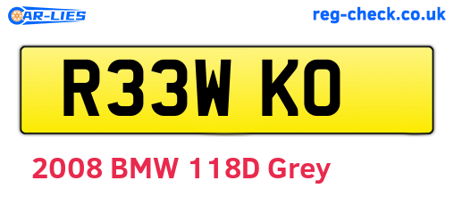 R33WKO are the vehicle registration plates.
