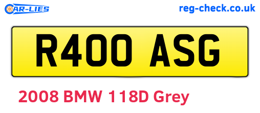 R400ASG are the vehicle registration plates.