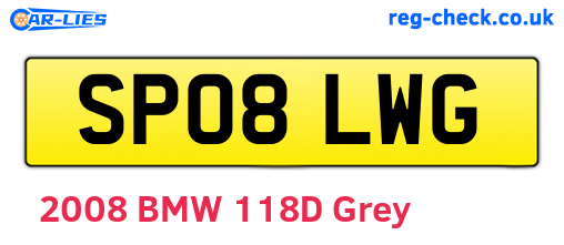 SP08LWG are the vehicle registration plates.