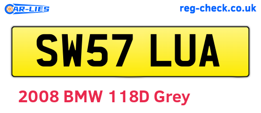 SW57LUA are the vehicle registration plates.
