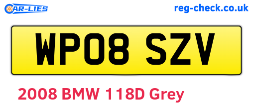WP08SZV are the vehicle registration plates.