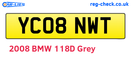 YC08NWT are the vehicle registration plates.