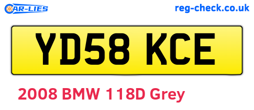 YD58KCE are the vehicle registration plates.