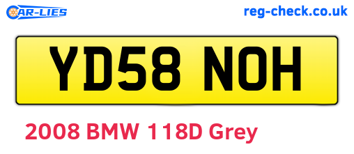 YD58NOH are the vehicle registration plates.