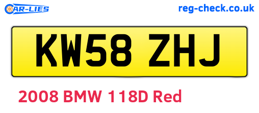 KW58ZHJ are the vehicle registration plates.