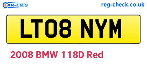 LT08NYM are the vehicle registration plates.