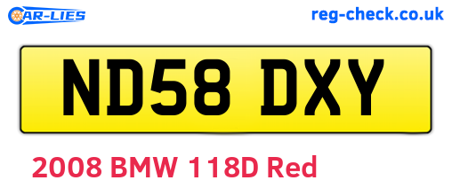 ND58DXY are the vehicle registration plates.