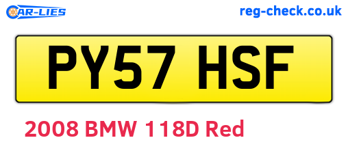 PY57HSF are the vehicle registration plates.