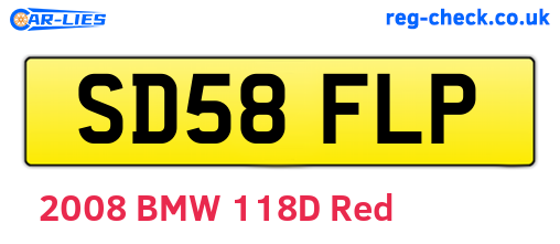 SD58FLP are the vehicle registration plates.