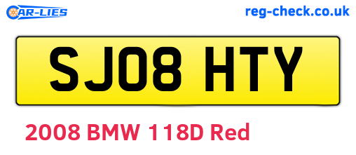SJ08HTY are the vehicle registration plates.