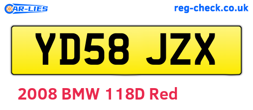 YD58JZX are the vehicle registration plates.