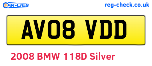 AV08VDD are the vehicle registration plates.