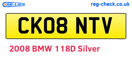 CK08NTV are the vehicle registration plates.