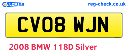 CV08WJN are the vehicle registration plates.