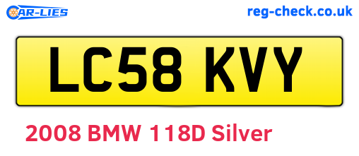 LC58KVY are the vehicle registration plates.