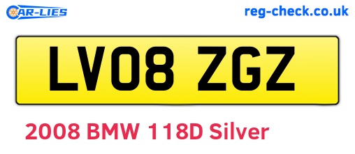 LV08ZGZ are the vehicle registration plates.