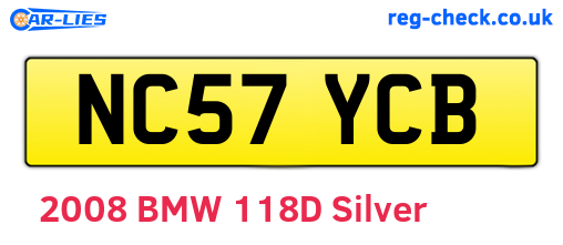 NC57YCB are the vehicle registration plates.