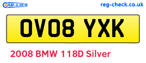 OV08YXK are the vehicle registration plates.