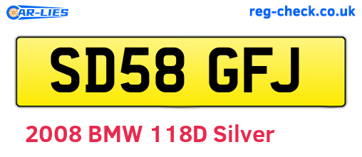 SD58GFJ are the vehicle registration plates.