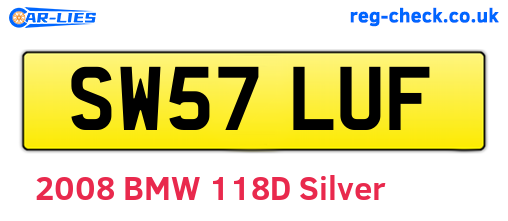 SW57LUF are the vehicle registration plates.