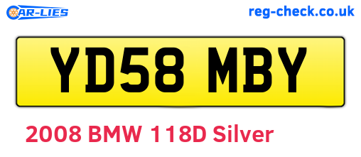 YD58MBY are the vehicle registration plates.
