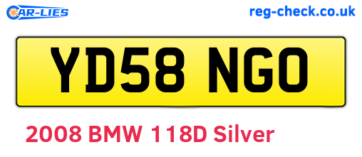 YD58NGO are the vehicle registration plates.