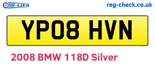 YP08HVN are the vehicle registration plates.