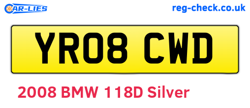 YR08CWD are the vehicle registration plates.