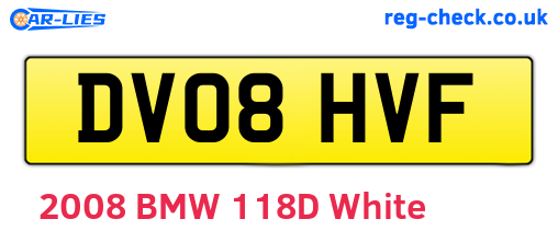 DV08HVF are the vehicle registration plates.