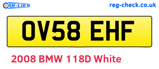 OV58EHF are the vehicle registration plates.